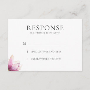 Moderne Magnolia-WEdding-Reaktion RSVP Karte