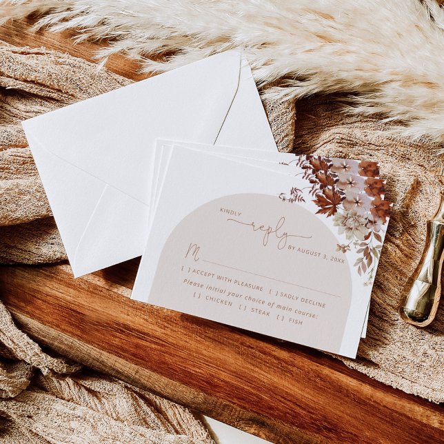 Moderne Mahlzeit Wahl Hochzeit RSVP Karte fallen (Von Creator hochgeladen)