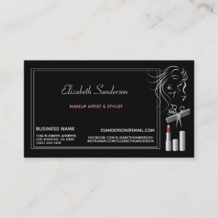 Moderne Make-upkünstler-Stylistverabredung Visitenkarte