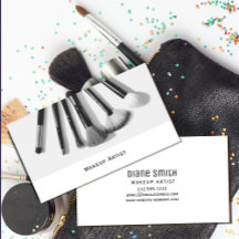 Moderne Makeup Artist Business Card mit Brush
