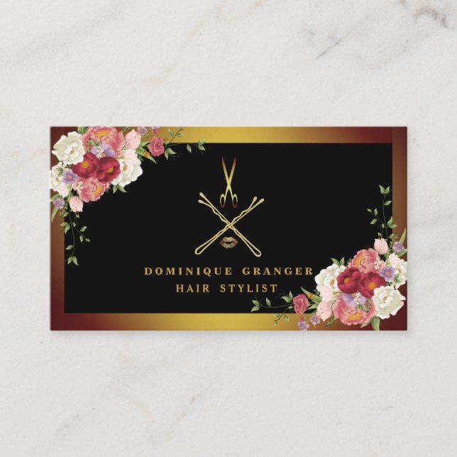 Moderne Makeup Artist & Hair Stilvoll Visitenkarte (Vorderseite)