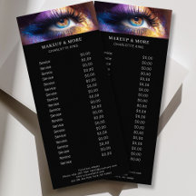 Moderne Makeup Foto Salon Preis List Rack Card