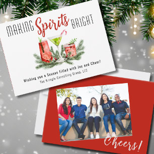 Moderne Making Spirits Bright Firmenfoto Feiertagskarte