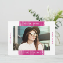 Moderne Maler Magenta Foto Graduation Party