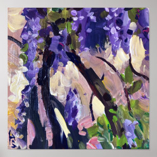 Moderne Malerei blühende Wisteria Poster
