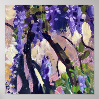 Moderne Malerei blühende Wisteria Poster