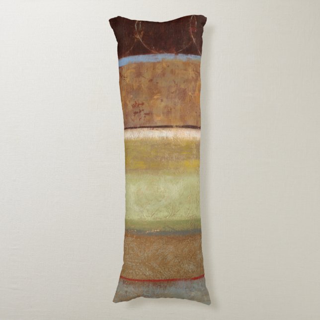 Moderne Malerei in Earth Tones von Norman Wyatt Seitenschläferkissen (Vorderseite Vertikal)