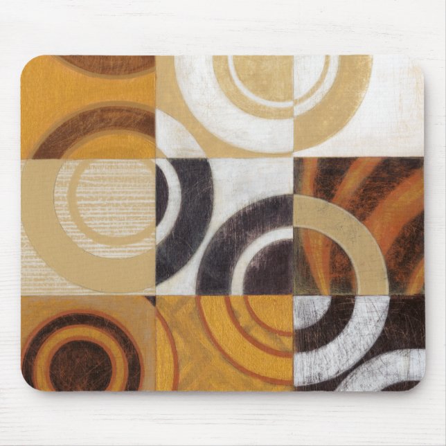 Moderne Malerei mit kreisförmigen Mustern Mousepad (Vorne)