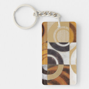 Moderne Malerei mit kreisförmigen Mustern Schlüsselanhänger