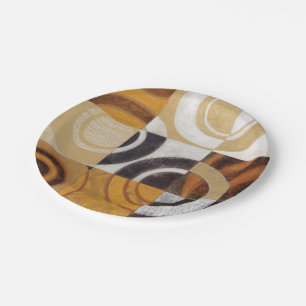 Moderne Malerei mit Kreismustern Pappteller