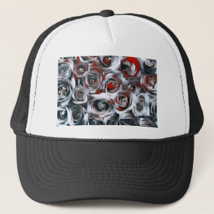 Moderne Malerei mit Schwarz-weißem Silber und Rote Truckerkappe