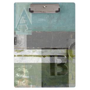 Moderne Malerei mit sortierten Buchstaben Klemmbrett