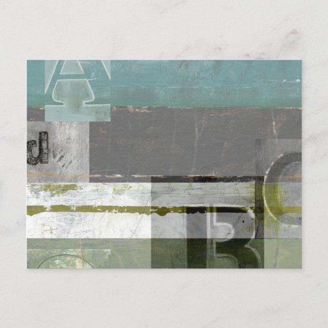 Moderne Malerei mit versammelten Buchstaben Postkarte (Vorderseite)
