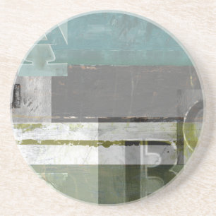 Moderne Malerei mit versammelten Buchstaben Sandstein Untersetzer