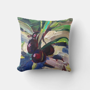 moderne Malerei, Oliven auf einem Zweig Kissen