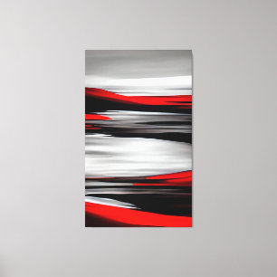 Moderne Malerei Rot Schwarz Grau Abstrakte Kunst Leinwanddruck