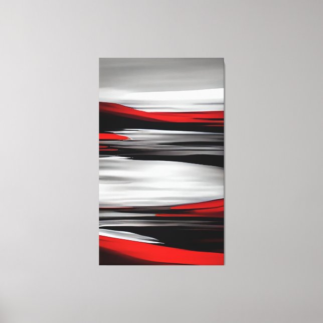Moderne Malerei Rot Schwarz Grau Abstrakte Kunst Leinwanddruck (Vorderseite)