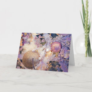 Moderne Malerei Weihnachtsbaum Lila Dekorationen Karte