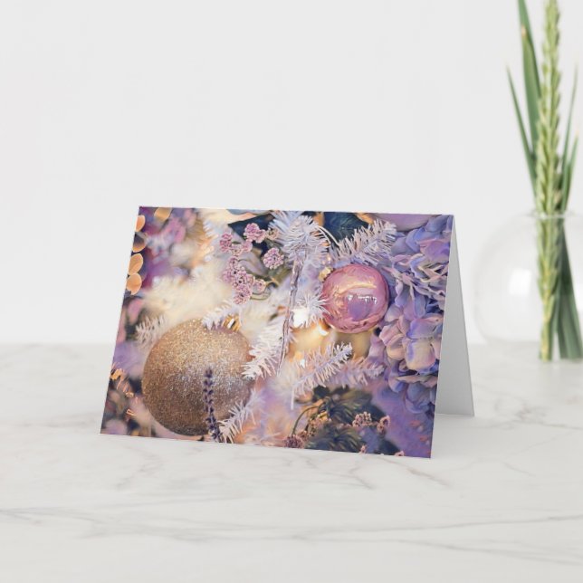 Moderne Malerei Weihnachtsbaum Lila Dekorationen Karte (Vorderseite)