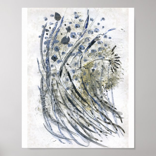 Moderne Maltechnik, Acryl und Pflanze Poster (Vorne)