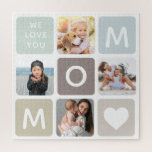 Moderne MAMA Foto Collage Muttertag Niedliche Fami Puzzle<br><div class="desc">Wir Liebe dich,  Mama! Das Foto-Collage-Puzzle der Modernen Mutter mit 4 Ihrer Lieblingsfamilien - und einer individuellen Botschaft in einem modernen,  trendigen Hintergrund gedämpfter Erden-Tongestaltung. Ein wundervolles Geschenk für den Sake!</div>