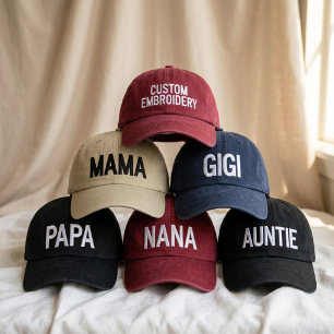 Moderne Mama Gigi Tante Papa Oma benutzerdefiniert Bestickte Baseballkappe
