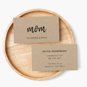 Moderne Mama Kraft Rustic Mommy Contact Card Rabattkarte