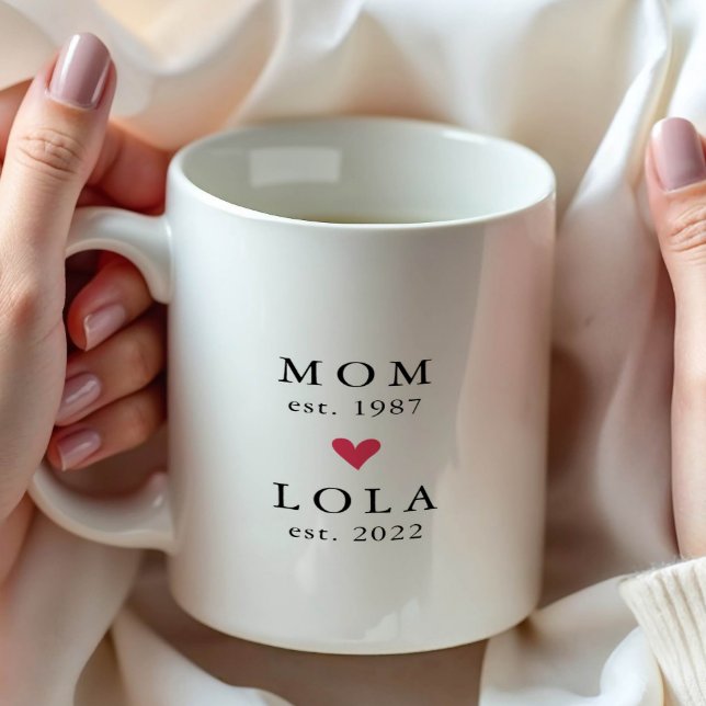 Moderne Mama | Lola Year Est. Tasse (Von Creator hochgeladen)