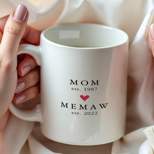 Moderne Mama | Mamaw Year Est. Tasse (Von Creator hochgeladen)