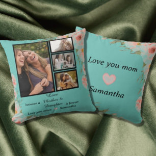 Moderne Mama Mutter Tochter Zitate 4 FotoCollage Kissen
