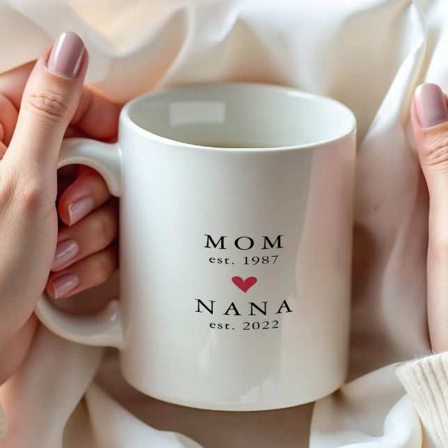 Moderne Mama | Nana Year Est. Tasse (Von Creator hochgeladen)
