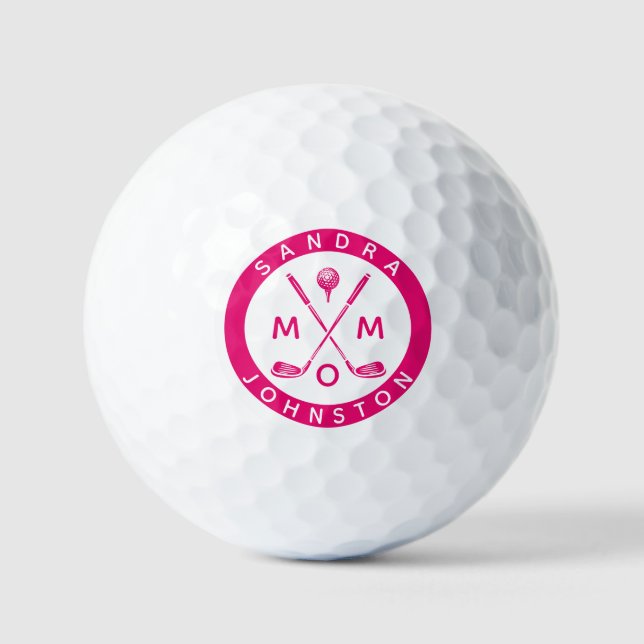 Moderne Mama Personalisiert Name Golf Lover Clubs Golfball (Vorderseite)