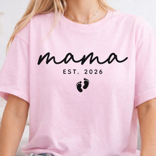 Moderne Mama Personalisierte Schrift Mama Mütterli T-Shirt