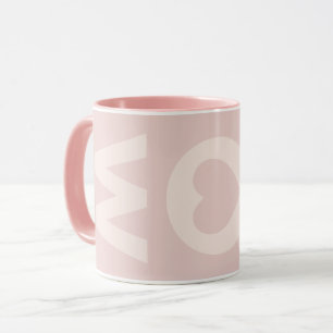 Moderne MAMA Rosa Schwarzes Herz Muttertag Tasse