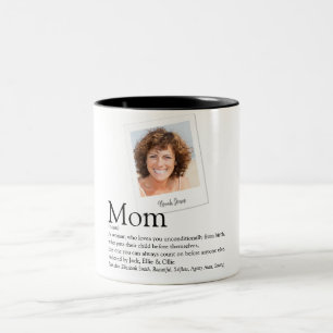 Moderne Mama - Schwarzweiß-Foto Zweifarbige Tasse