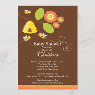 Moderne Mama zur Bienen-Baby-Duschen-Einladung Einladung