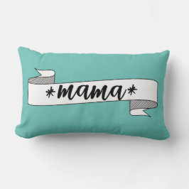 Moderne Mamakopie in Blau und Weiß Lendenkissen