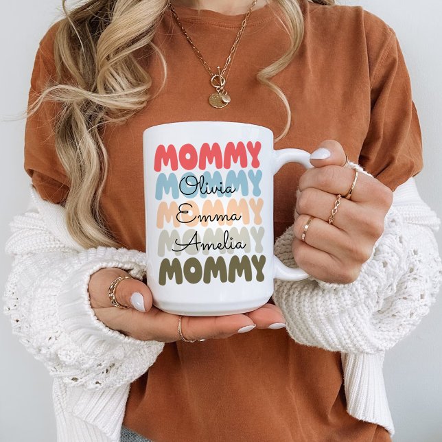 Moderne Mami mit Kindern heißt Muttertag Kaffeetasse (Von Creator hochgeladen)
