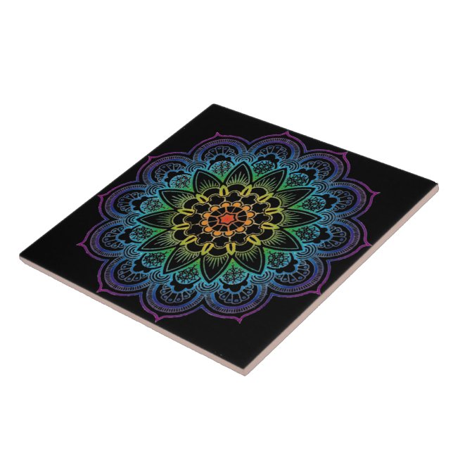 Moderne Mandala Coloring Datura Blume Keramik Tile Fliese (Seite)