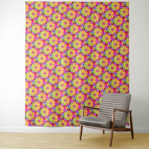 MODERNE Mandala KLEINE LINES - GLEICHZEITIGE PINKT Wandteppich
