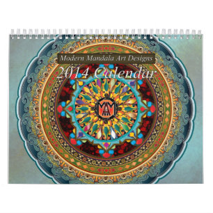 Moderne Mandala-Kunst entwirft Kalender 2014