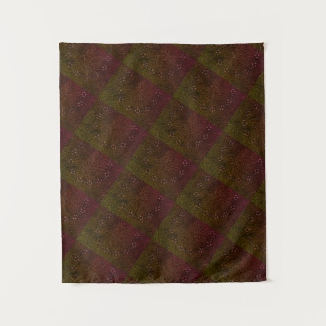 MODERNE Mandala LINES - ROT-BROWN Tapestry Wandteppich (Vorderseite)