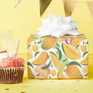 Moderne Mango Frucht Muster Wrapping Paper Roll Geschenkpapier