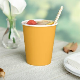 Moderne Mango-Gelb Einfarbige Farbe Pappbecher
