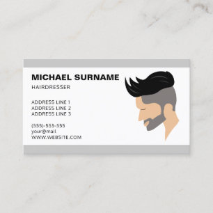 Moderne Männer Haar Illustration Friseur Barbier Visitenkarte