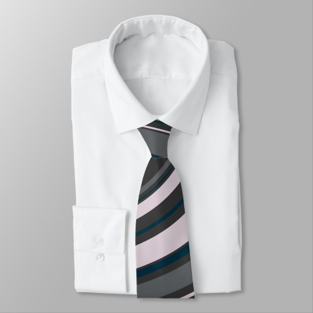 Moderne Männer Rustikal Blue & Gray Neck Tie Krawatte (Gebunden)