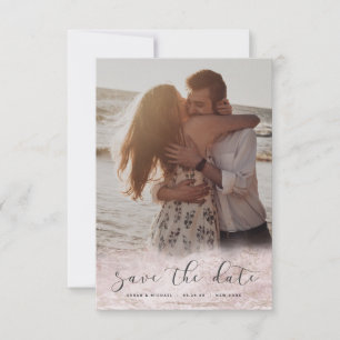 Moderne Marble Fade Mauve Rose Gold Benutzerdefini Save The Date