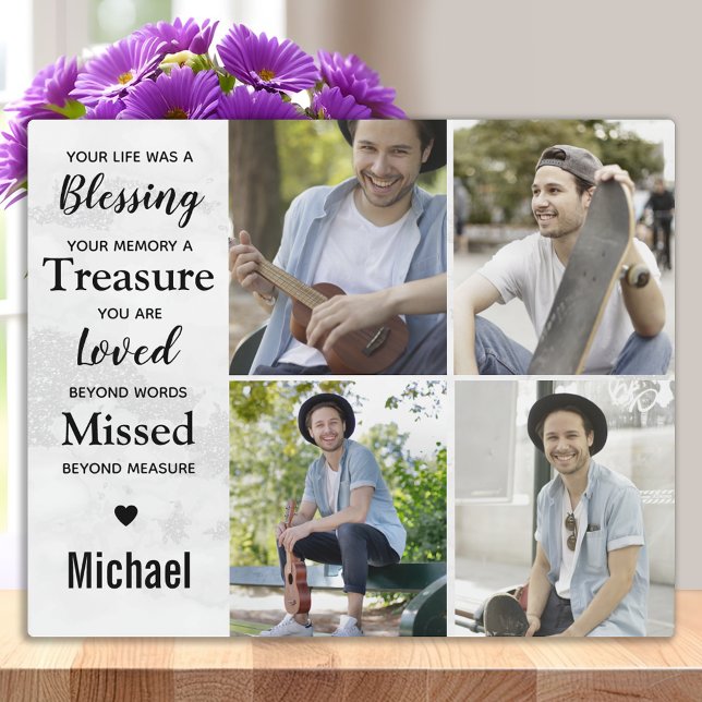 Moderne Marble Foto Collage Memorials Achtung Fotoplatte (Von Creator hochgeladen)