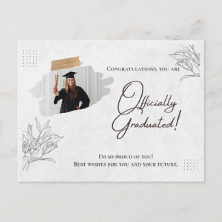 Moderne Marble Grad Card: Feiern Sie stilvoll Postkarte