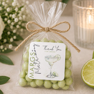 Moderne Margs und Matrimony Braut Danke Quadratischer Aufkleber